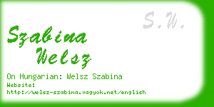 szabina welsz business card